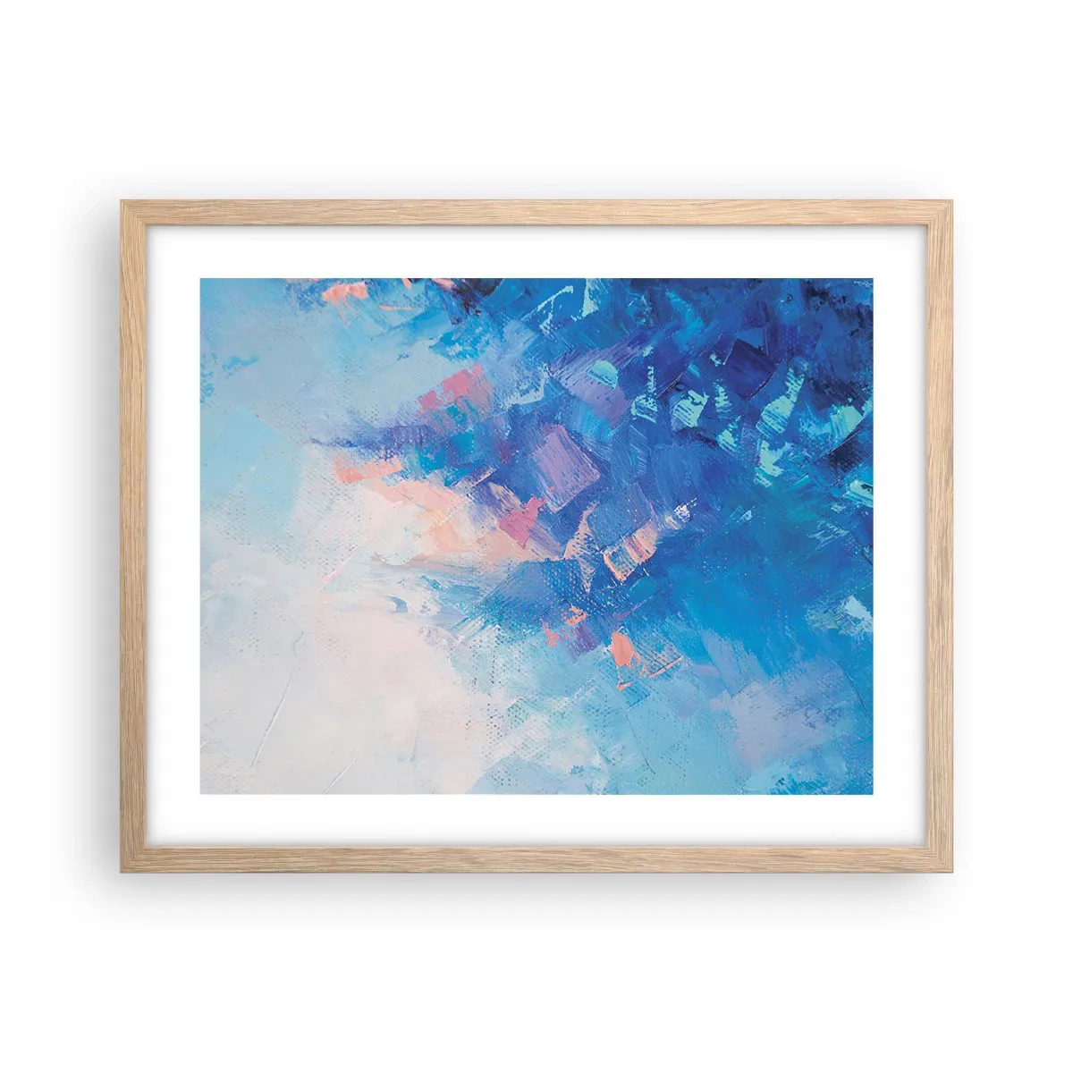 Poster in cornice rovere chiaro - Astrazione invernale - 50x40 cm