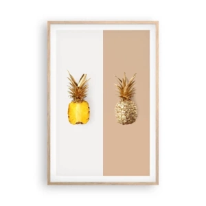 Poster in cornice rovere chiaro - Ananas per due - 61x91 cm