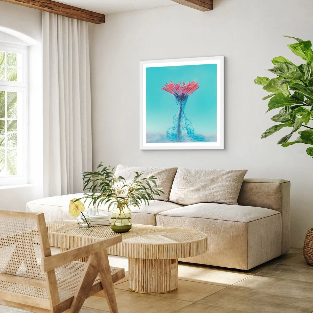 Poster in cornice bianca - L'abbraccio che ravviva - 30x30 cm