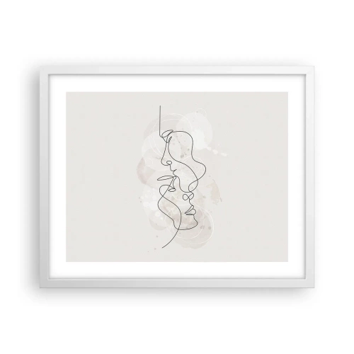 Poster in cornice bianca - Intrecciati in un abbraccio - 50x40 cm