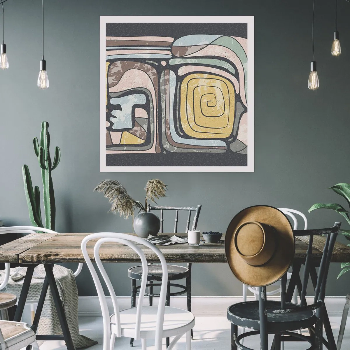 Poster - Astrazione in spirito precolombiano - 60x60 cm