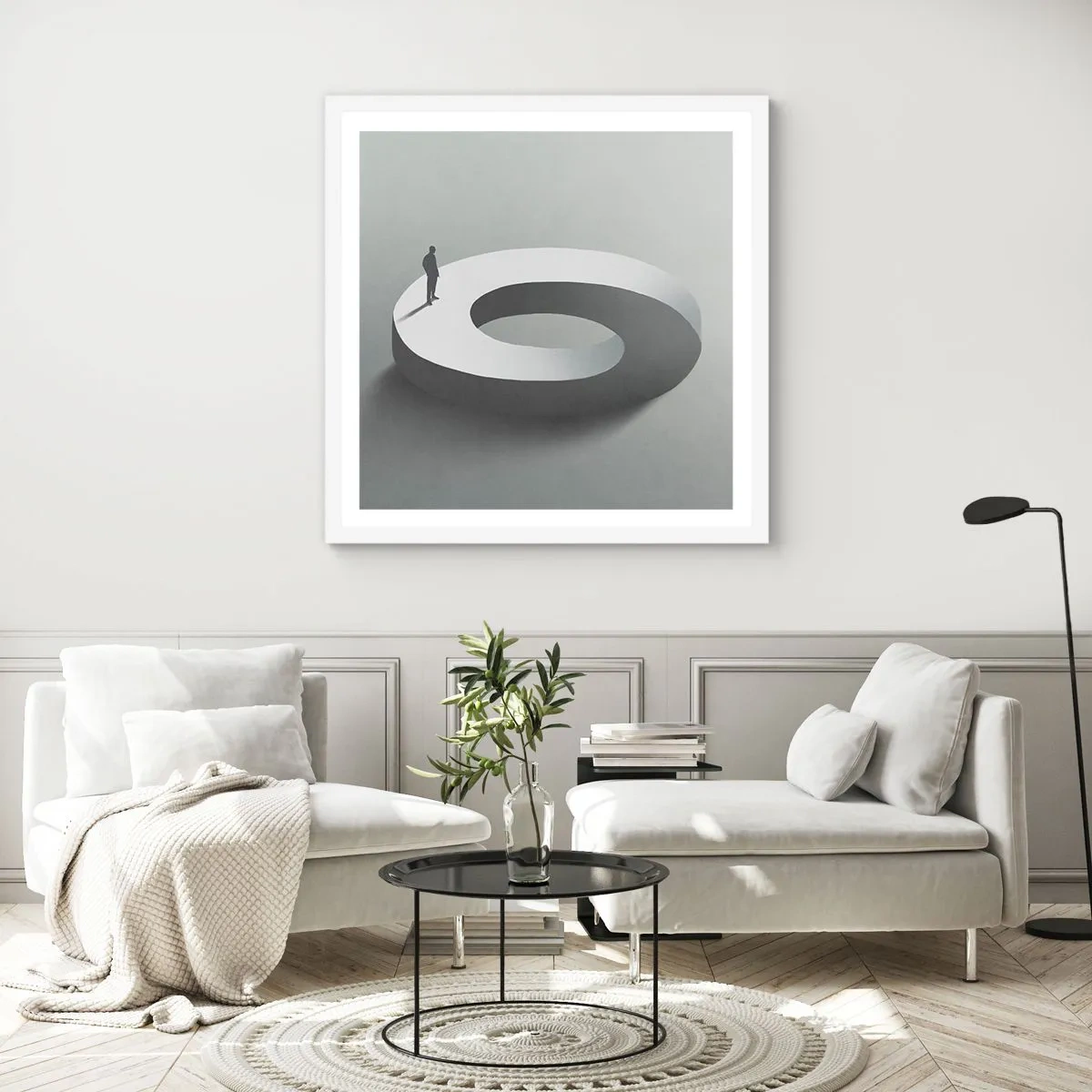 Poster in cornice bianca - Prova a cavartela - 40x40 cm