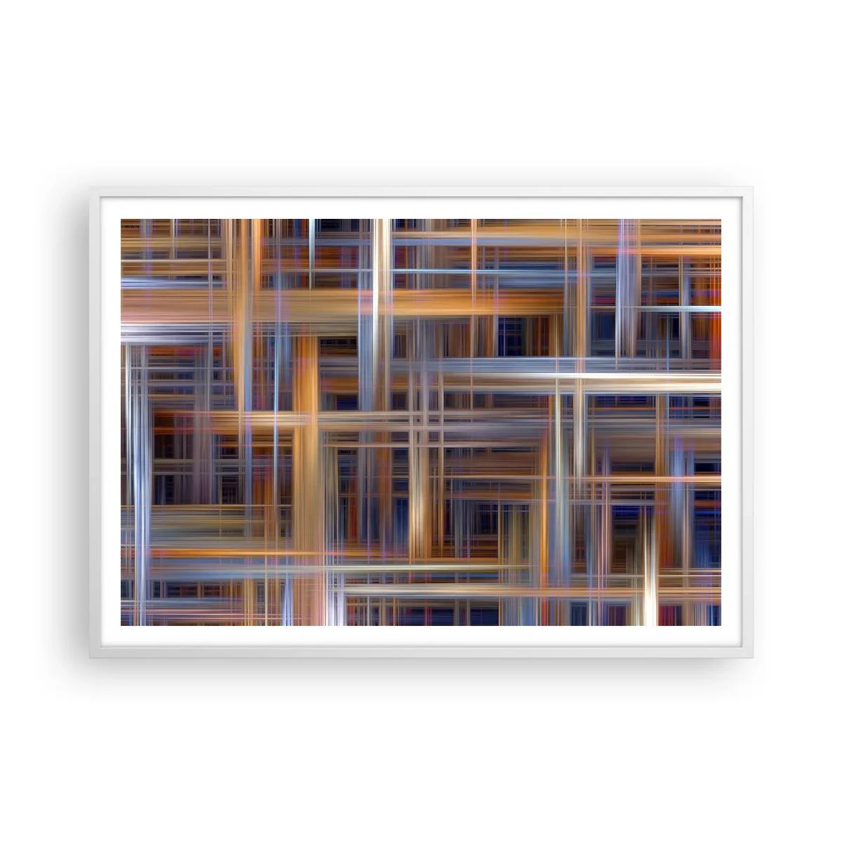 Poster in cornice bianca - Tessute con la luce - 100x70 cm