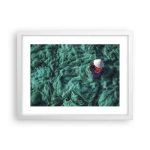 Poster in cornice bianca - Nel mare di reti - 40x30 cm
