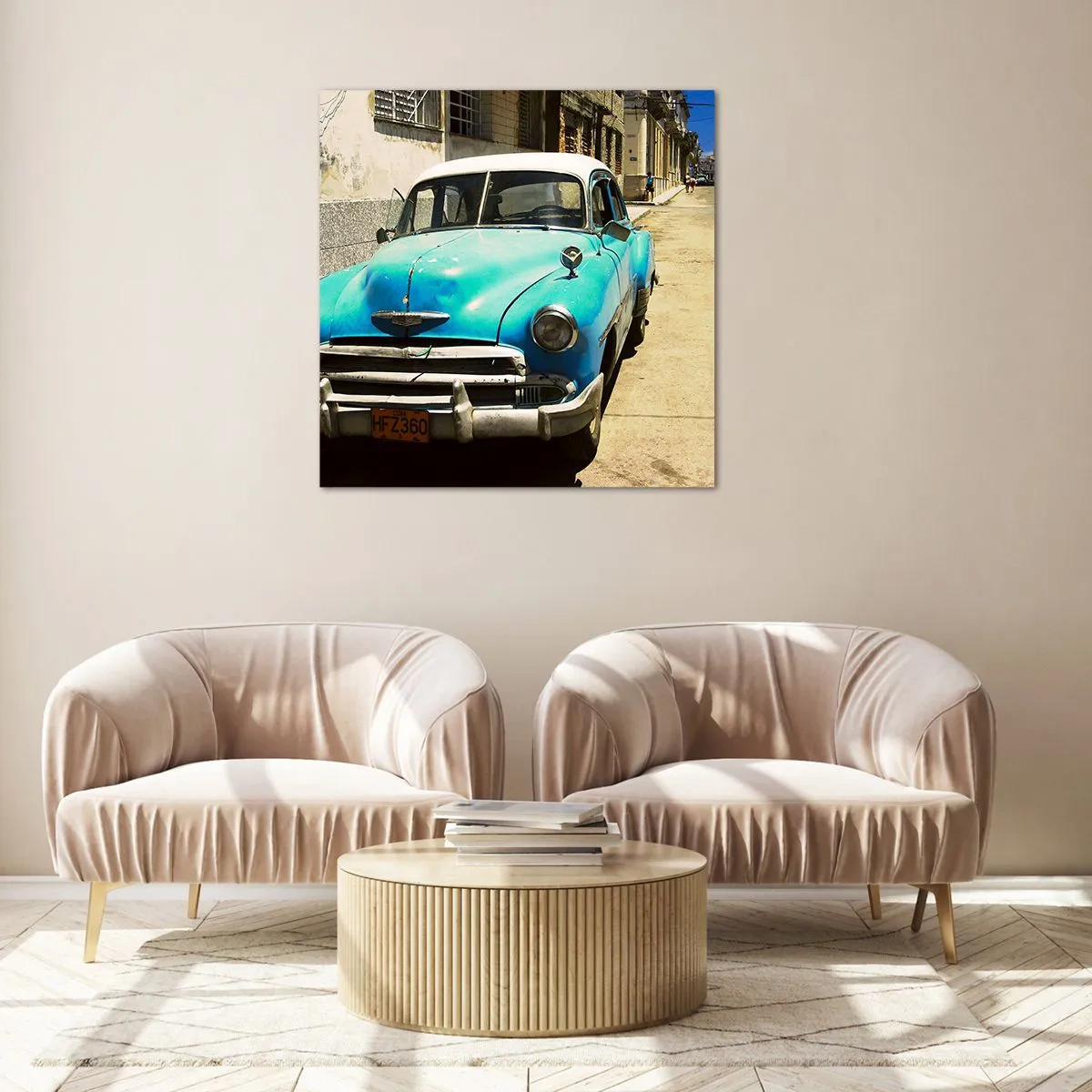 Quadro su vetro - Evviva Cuba! - 30x30 cm