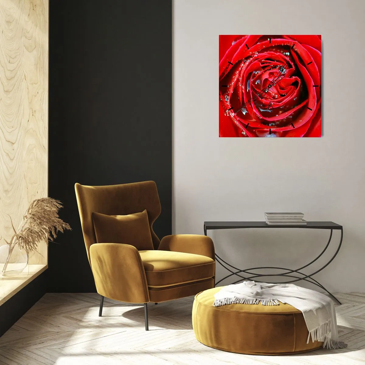 Orologio da parete - Orologio in Vetro - Nelle gocce della rugiada - 40x40 cm