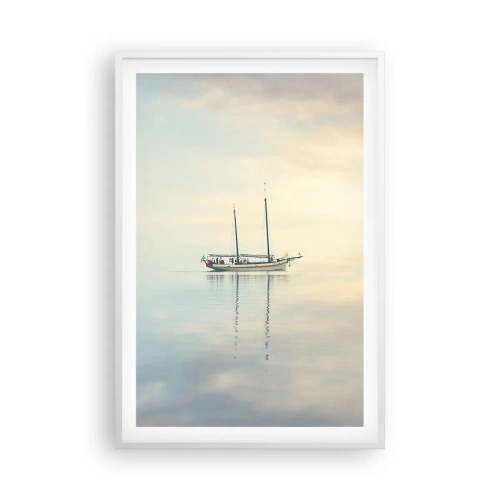 Poster in cornice bianca - Silenzio in mare - 61x91 cm