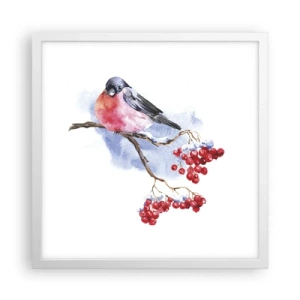 Poster in cornice bianca - L'inverno a colori - 40x40 cm