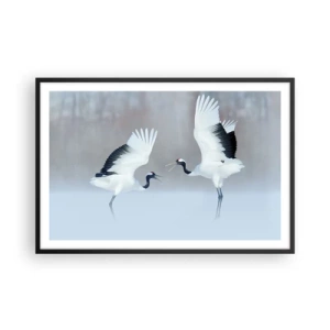 Poster in cornice nera - Danza nella nebbia - 91x61 cm