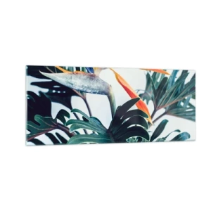 Quadro su vetro - Pianta uccello - 100x40 cm