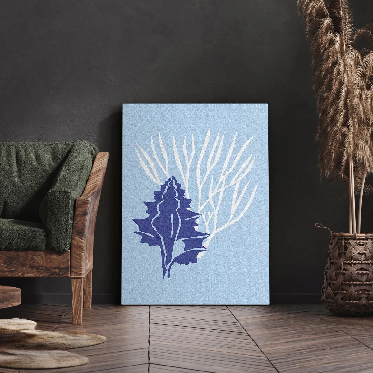 Quadro su tela - Stampe su Tela - Forme fogliose - 65x120 cm