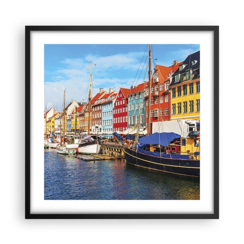 Poster in cornice nera - Riva gioiosa - 50x50 cm