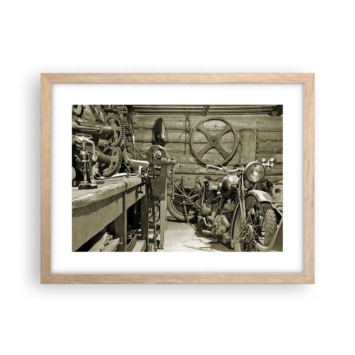 Poster in cornice rovere chiaro - Nel capanno di zio Alfredo - 40x30 cm