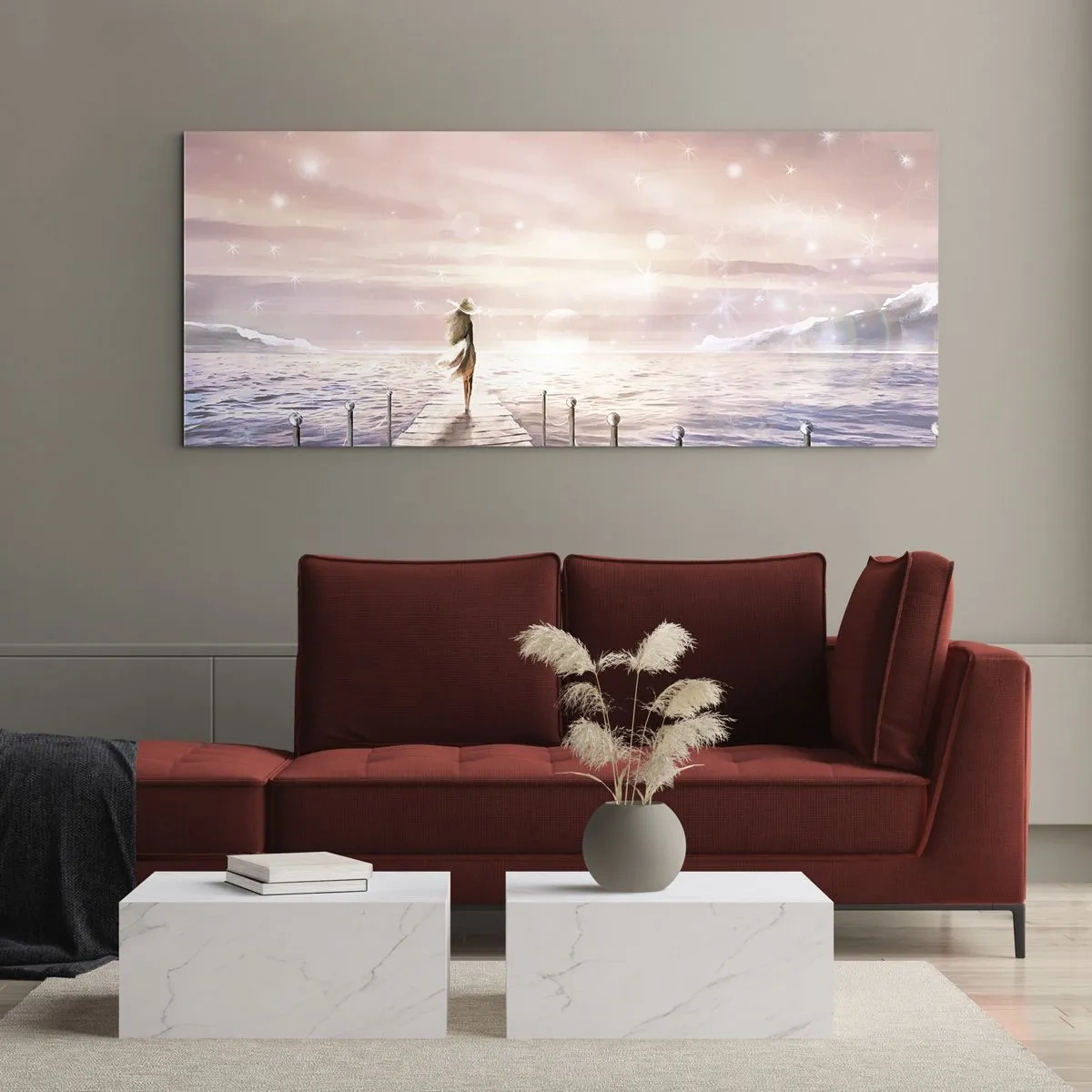 Quadro su vetro - Alla luce del sogno - 90x30 cm