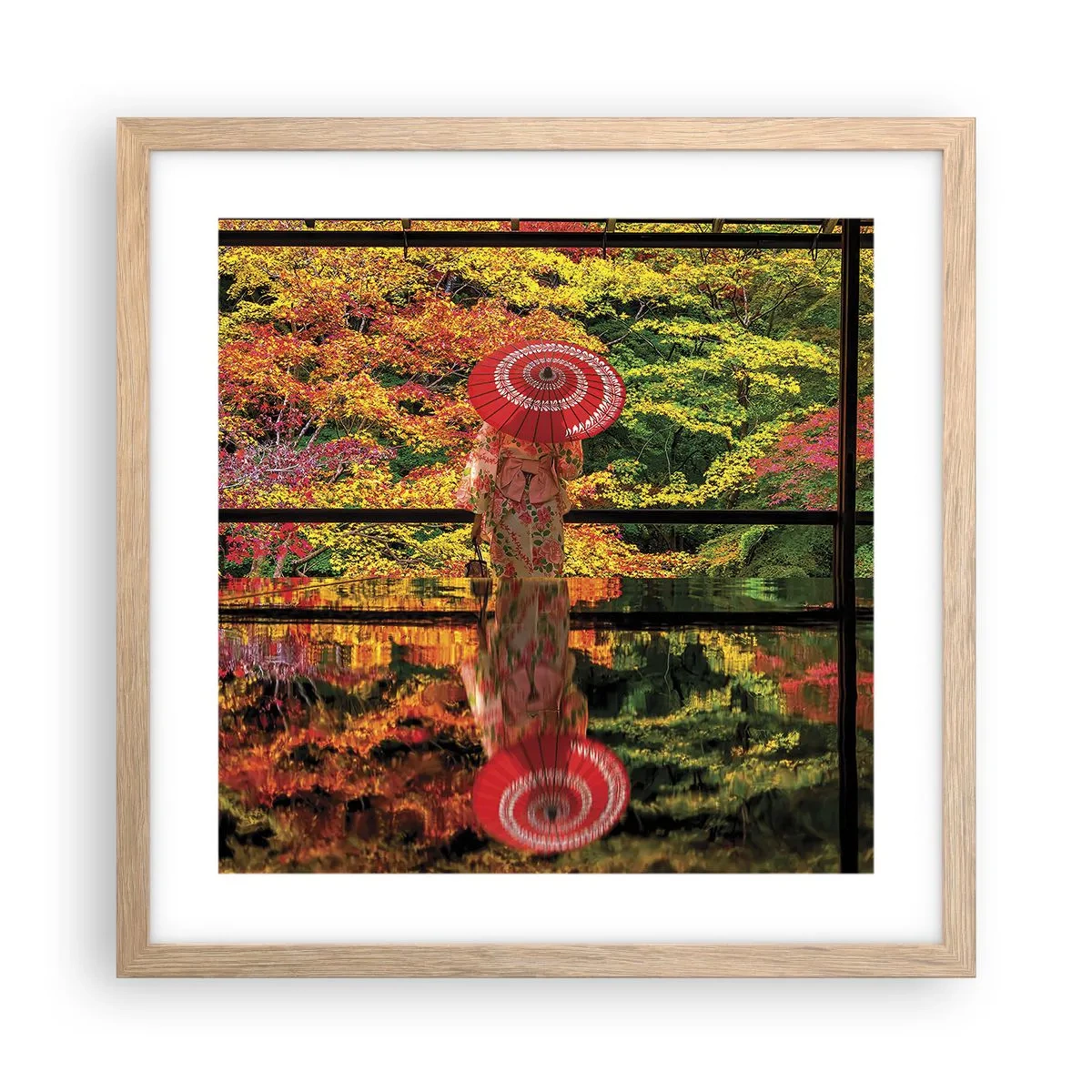 Poster in cornice rovere chiaro - Nel tempio della natura - 40x40 cm