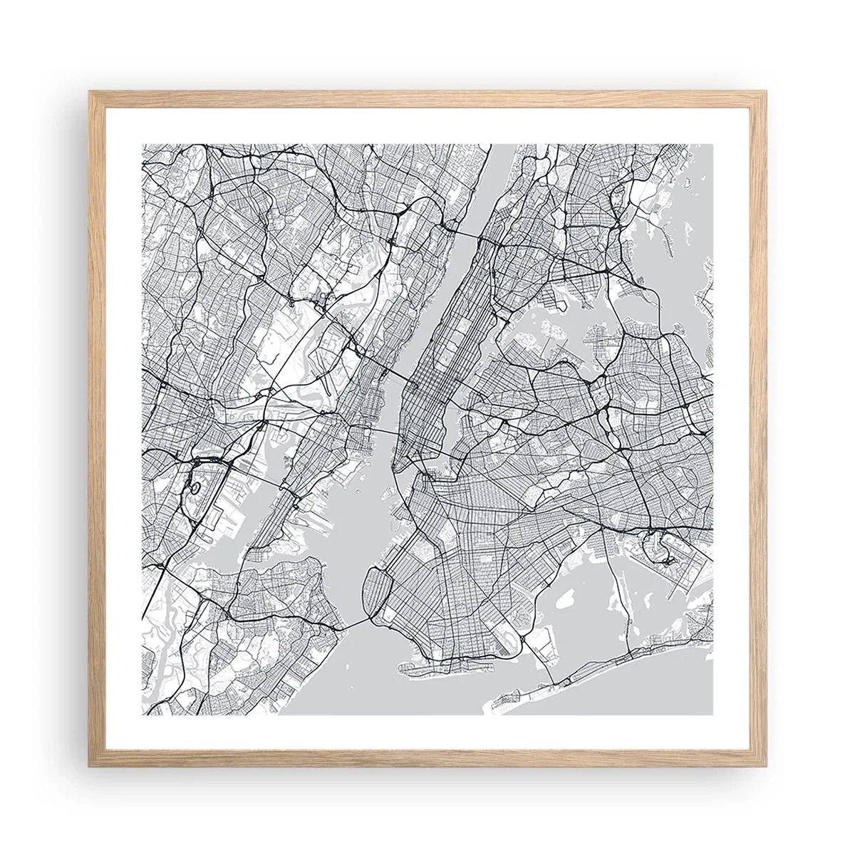 Poster in cornice rovere chiaro - Anatomia della metropoli - 60x60 cm