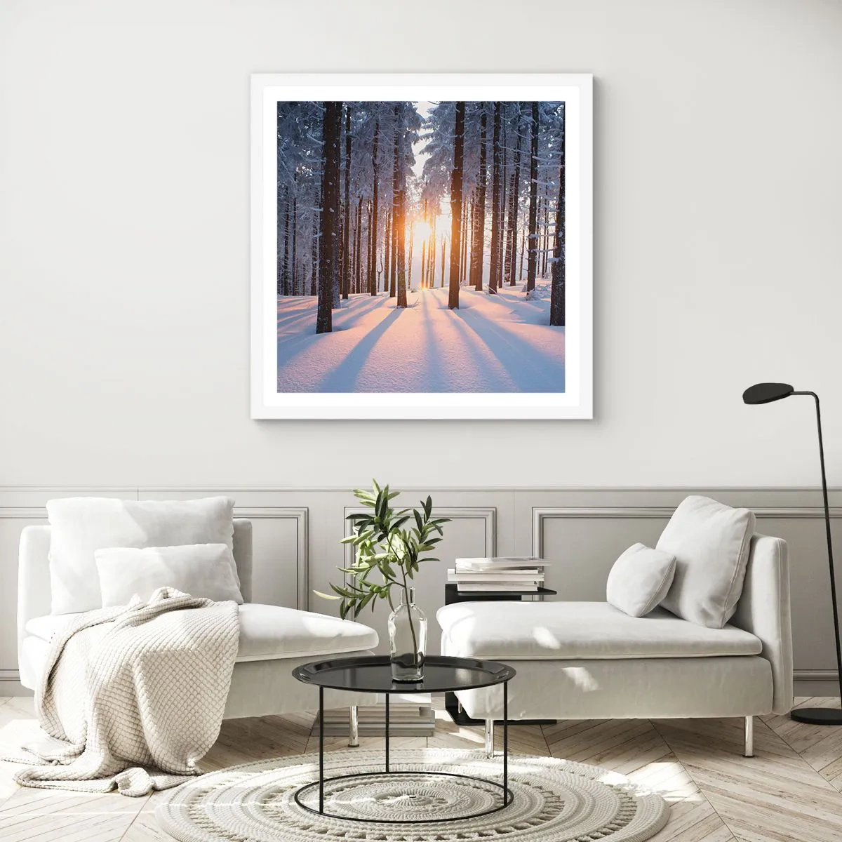 Poster in cornice bianca - Decisamente nero su bianco - 40x40 cm