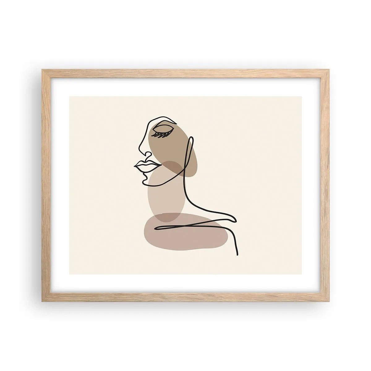 Poster in cornice rovere chiaro - La linea sicura della bellezza - 50x40 cm