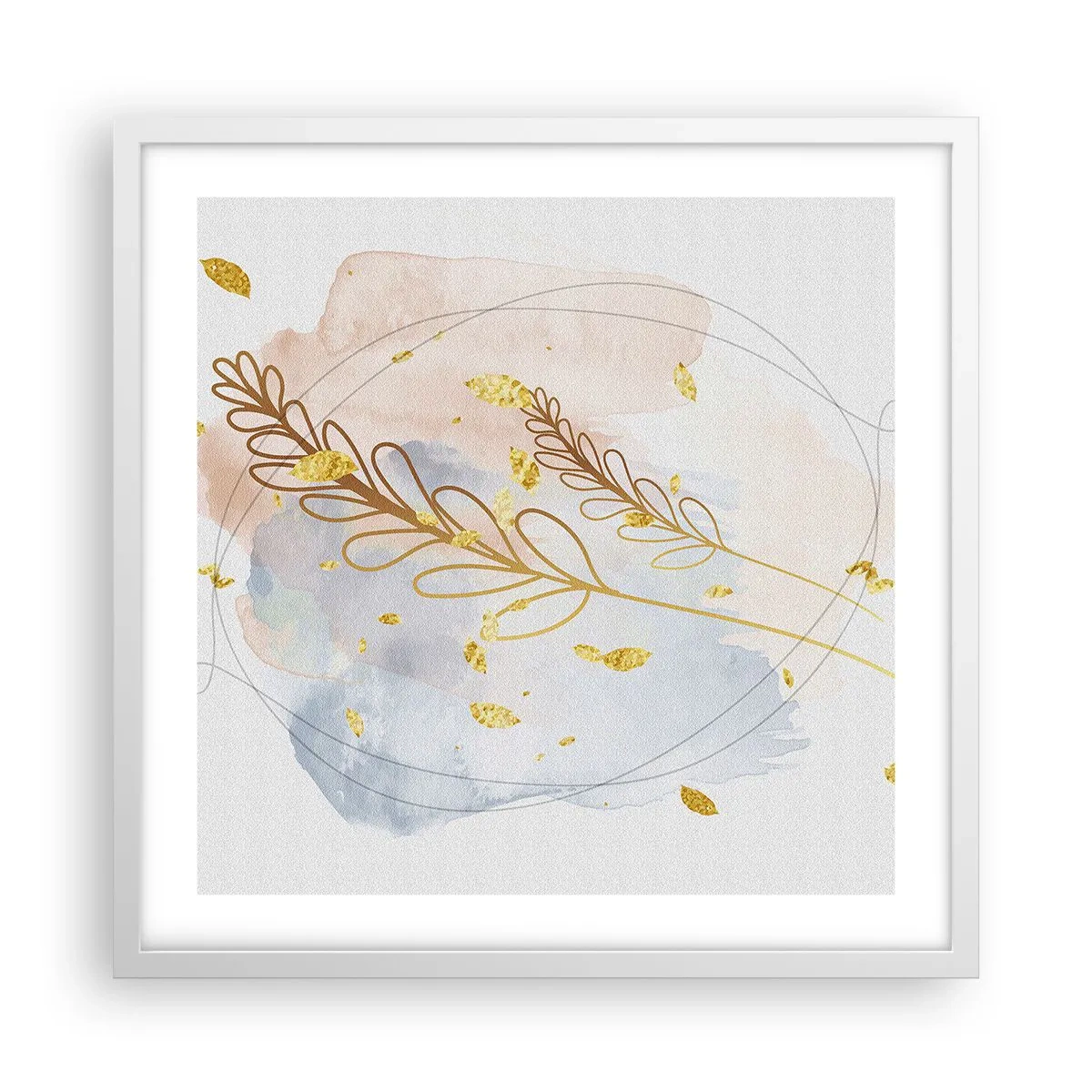 Poster in cornice bianca - Soffio d'oro - 50x50 cm
