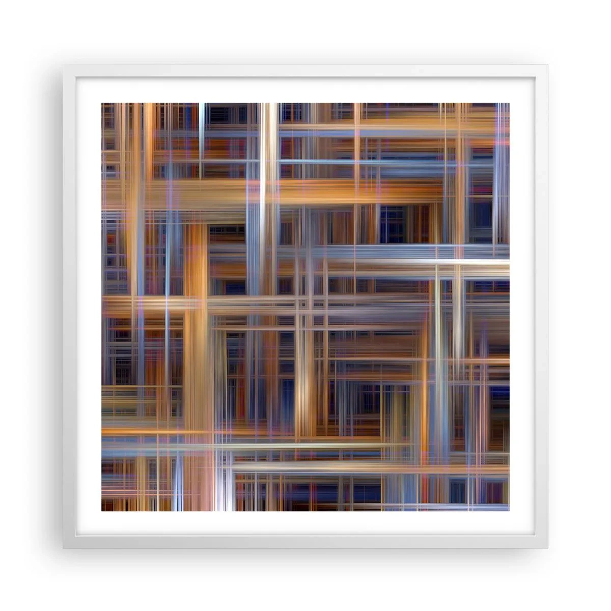 Poster in cornice bianca - Tessute con la luce - 60x60 cm