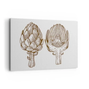 Quadro su tela - Stampe su Tela - Disegno d'arte d'epoca di un carciofo - 120x80cm - Lezione di anatomia - Decorazione murale moderna per soggiorno e camera da letto ARTTOR