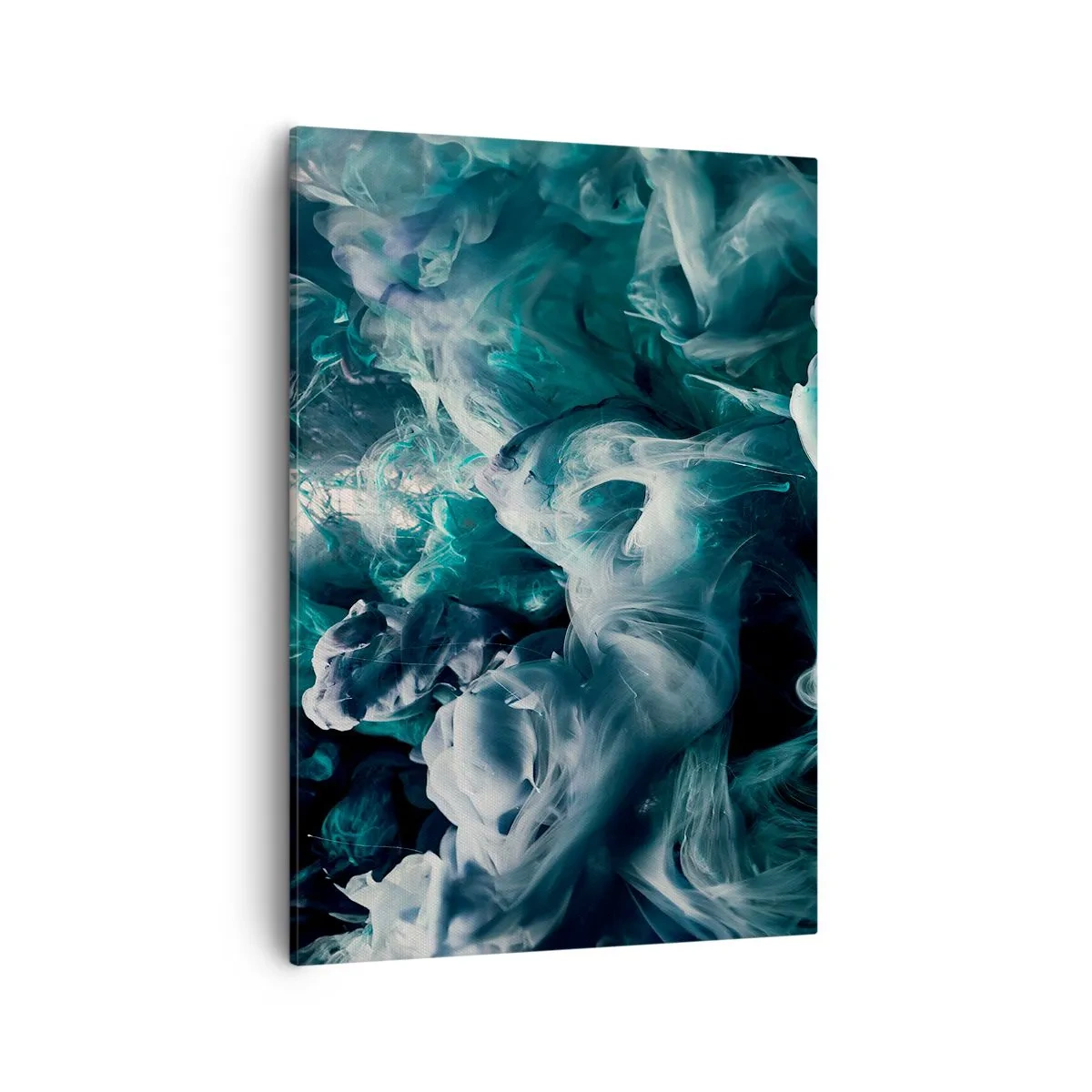 Quadro su tela - Stampe su Tela - Onde astratte dinamiche nelle tonalità del blu e del bianco - 50x70cm - Il movimento dei colori - Decorazione murale moderna per soggiorno e camera da letto ARTTOR