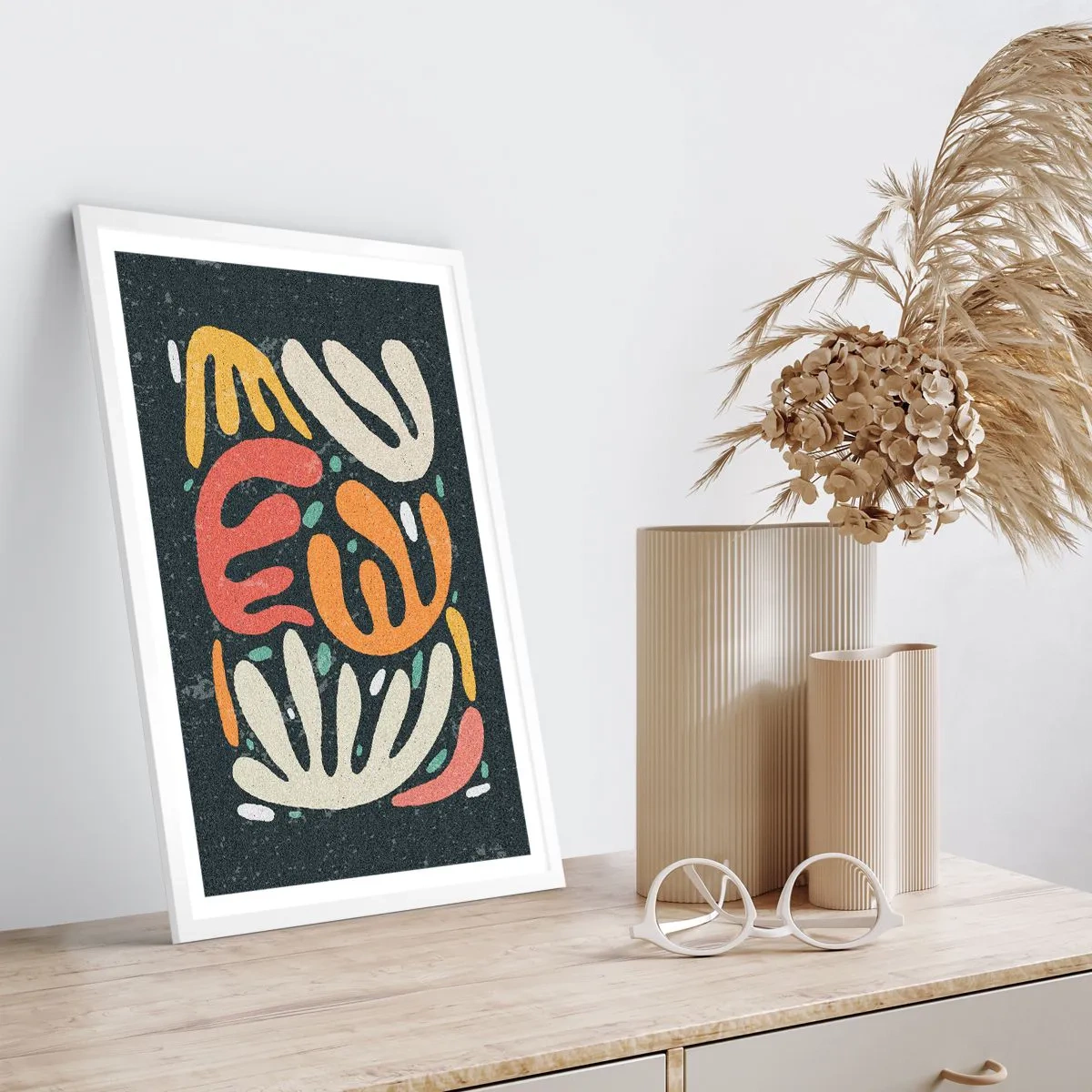 Poster in cornice bianca - Composizione: adesso ti acchiappo - 30x40 cm