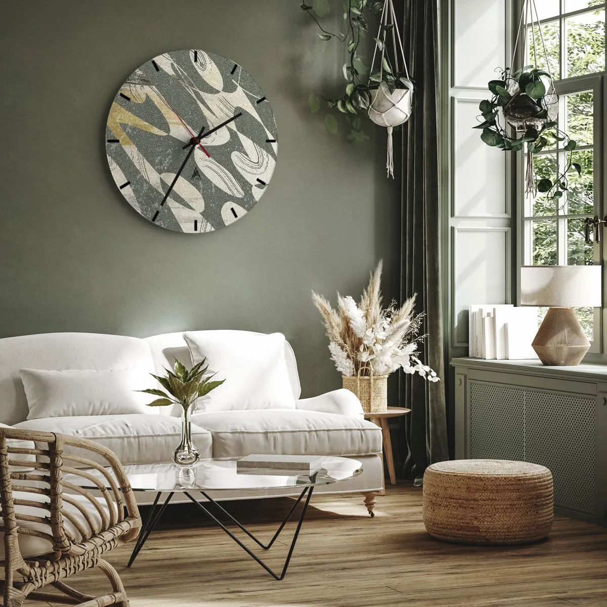 Orologio da parete - Orologio in Vetro - Astrazione ritmica - 30x30 cm