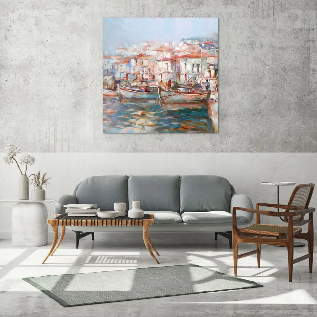 Quadro su vetro - Vacanze in pastello - 60x60 cm