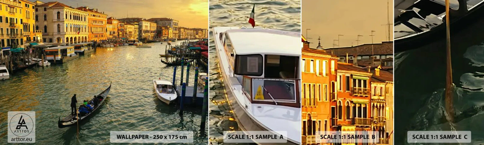 Campione Di Fotomurale Standard Eco - Sul lato assolato della strada - Città, Venezia, Italia - 100x30 cm