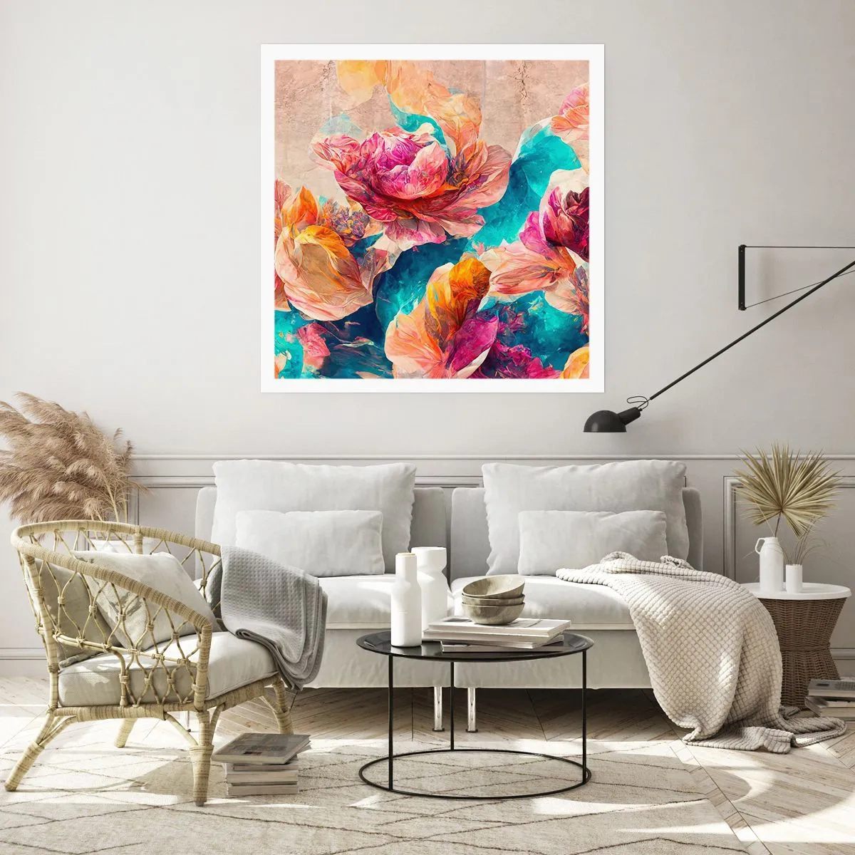 Poster - Lo splendore colorato del bouquet - 30x30 cm