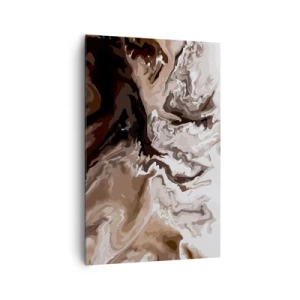 Quadro su tela - Stampe su Tela - Astrazione nei toni del marrone con linee dinamiche - 80x120cm - Contrasto di colori - Decorazione murale moderna per soggiorno e camera da letto ARTTOR