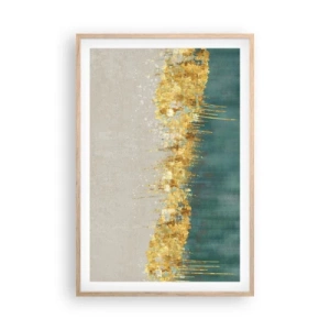 Poster in cornice rovere chiaro - Confine dorato - 61x91 cm
