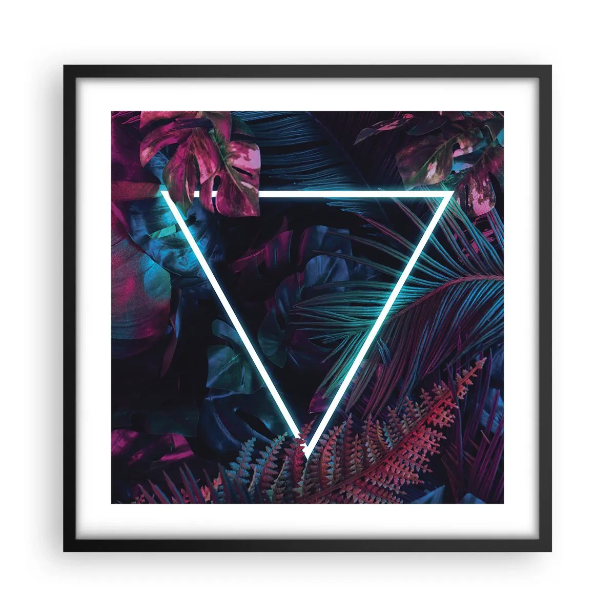 Poster in cornice nera - Giardino in stile discoteca - 50x50 cm