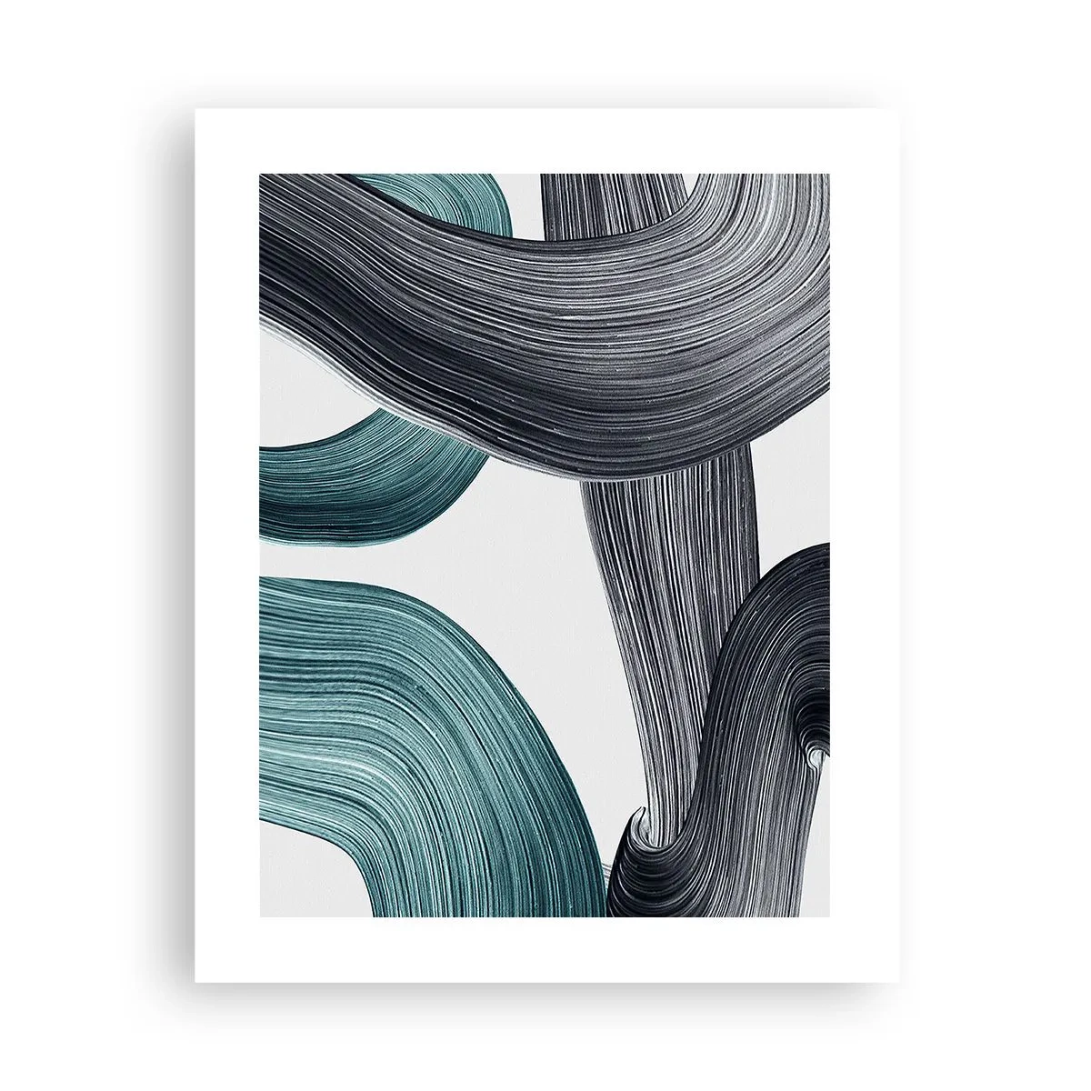 Poster - Tracce smeraldo e nero - 40x50 cm