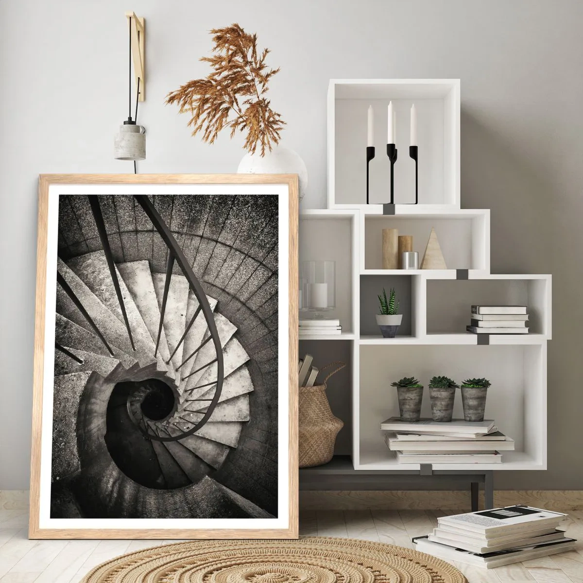 Poster in cornice rovere chiaro - Salire e scendere - 50x70 cm