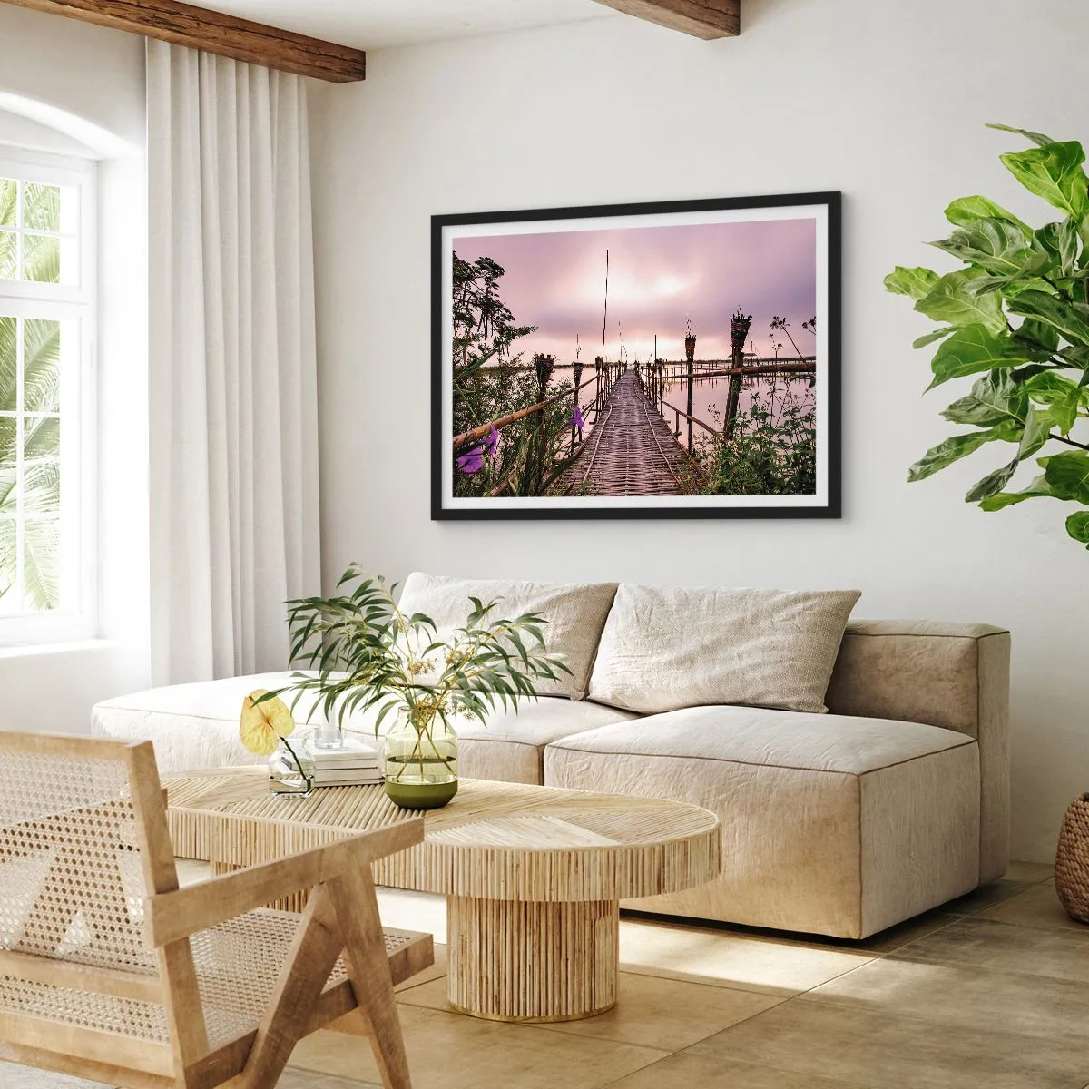 Poster in cornice nera - Pace e silenzio dell'Asia - 50x40 cm