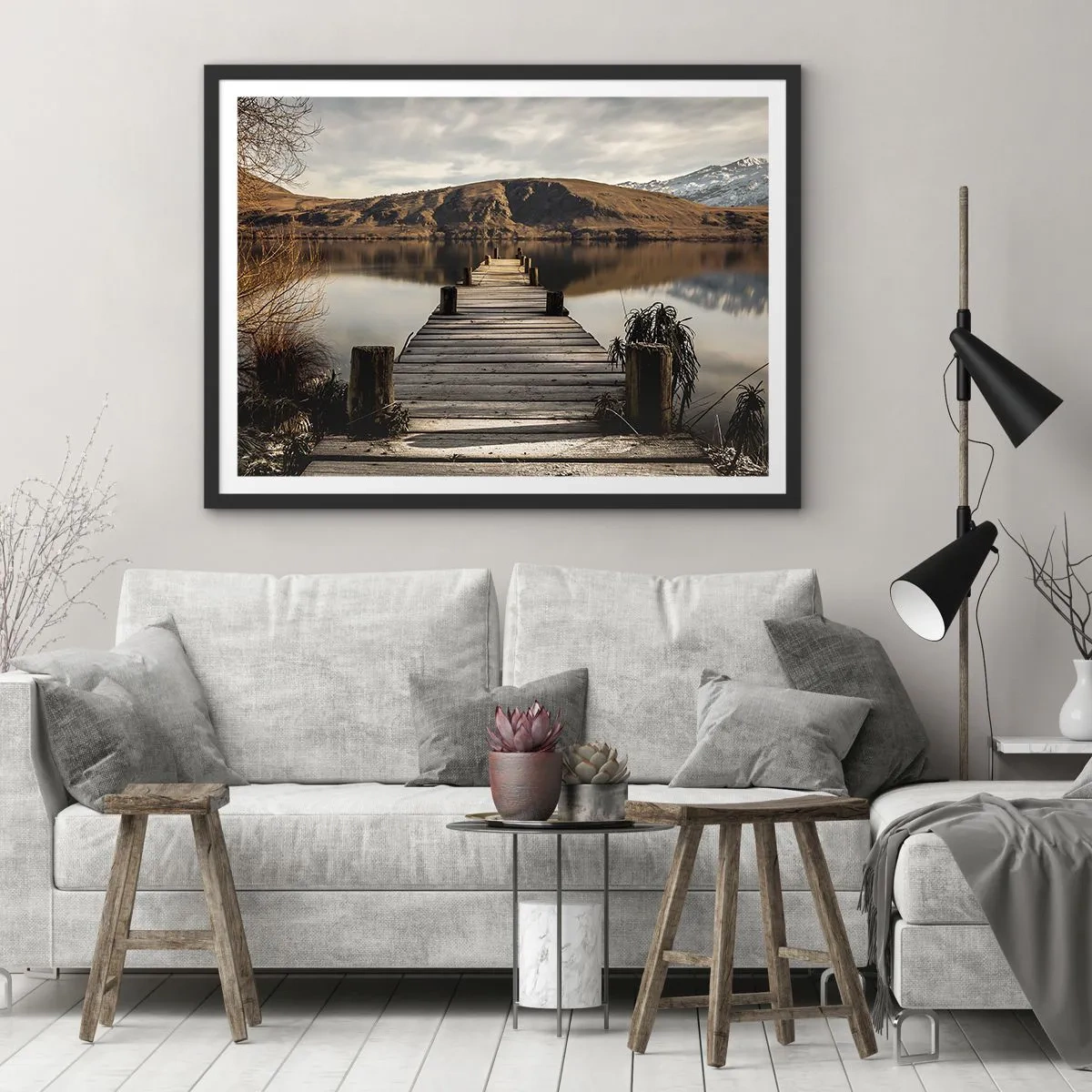 Poster in cornice nera - Paesaggio nel silenzio - 40x30 cm