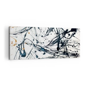 Quadro su tela - Stampe su Tela - Motivo di pittura astratta con linee e macchie dinamiche - 120x50cm - Ha senso o non ha senso? - Decorazione murale moderna per soggiorno e camera da letto ARTTOR