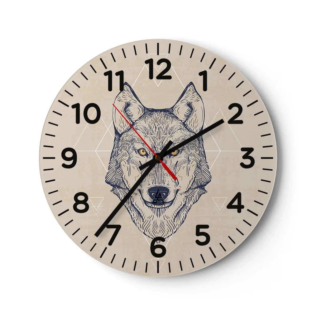 Orologio da parete - Orologio in Vetro - Alfa dallo sguardo penetrante - 30x30 cm