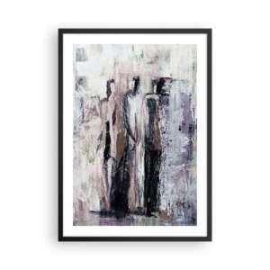 Poster in cornice nera - Figure astratte in colori tenui - 50x70cm - Triade misteriosa - Decorazione murale moderna per soggiorno e camera da letto ARTTOR