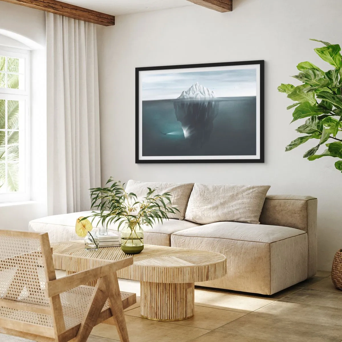 Poster in cornice nera - Mistero sottomarino - 50x40 cm