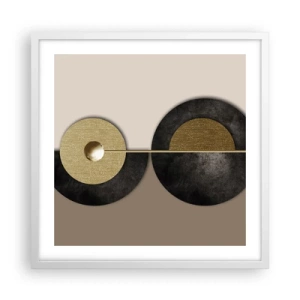 Poster in cornice bianca - Variazioni attorno al cerchio - 50x50 cm