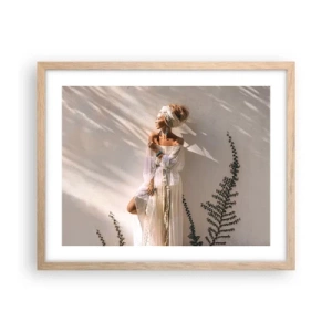 Poster in cornice rovere chiaro - Il sole e la ragazza - 50x40 cm