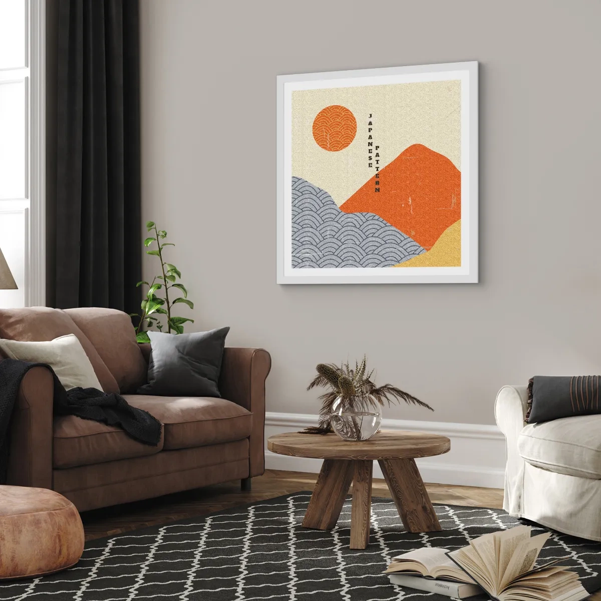 Poster in cornice bianca - Spirito giapponese - 40x40 cm
