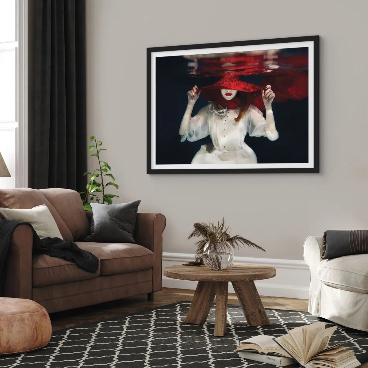 Poster in cornice nera - Donnagatto - 40x30 cm