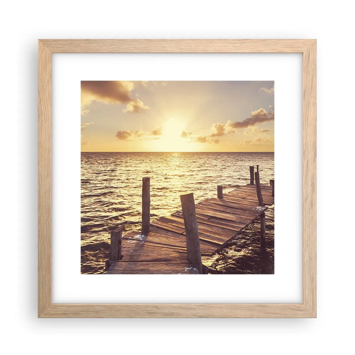 Poster in cornice rovere chiaro - Il paese dorato della mitezza - 30x30 cm