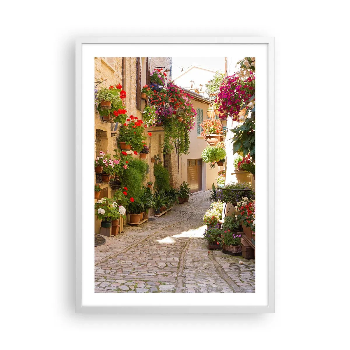 Poster in cornice bianca - Un'esplosione di fiori - 50x70 cm