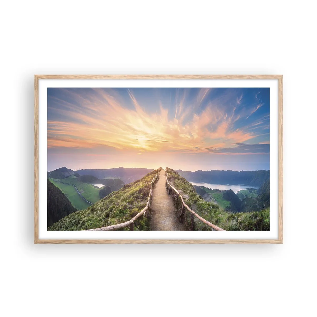 Poster in cornice rovere chiaro - Vicino al cielo - 91x61 cm