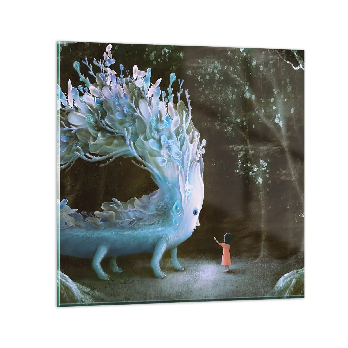 Quadro su vetro - Incontro fantastico - 70x70 cm